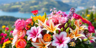 Colourful flowers in a romantic honeymoon setting.